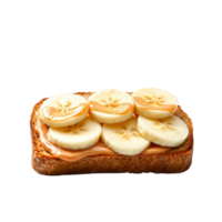 A banana and peanut butter sandwich on a toasted bread png