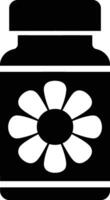 A jar with a flower on it vector