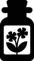 A jar with flowers inside on a white background vector
