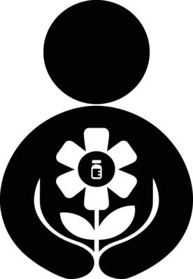 A black and white silhouette of a person holding a flower