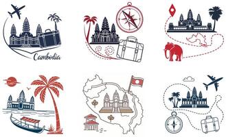 A set of four different icons for travel vector