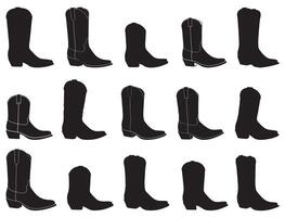 Cowboy Boot Silhouette on white background vector