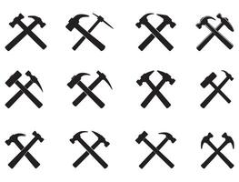 HAMMER SILHOUETTE WHITE BACKGROUND vector