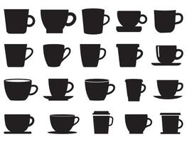 CUPS SILHOUETTE WHITE BACKGROUND vector