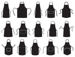 Aprons silhouette white background vector