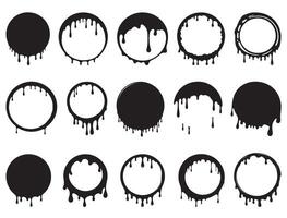 DRIPPING CIRCLE SILHOUETTE ON WHITE BACKGROUND vector