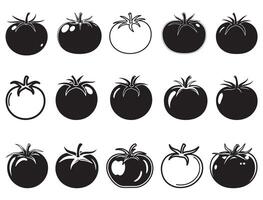 TOMATO SILHOUETTE WHITE BACKGROUND vector