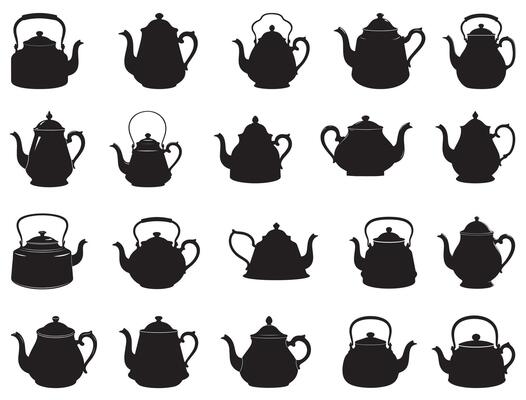 TEAPOT SILHOUETTE WHITE BACKGROUND