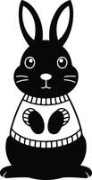 Rabbit Head Icon Silhouette Design vector