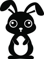 Simple Rabbit Icon Silhouette Design vector