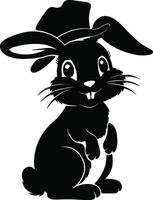 Black Rabbit Icon Design vector