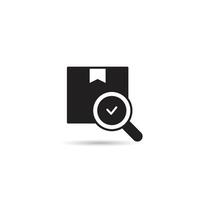 box with magnifier icon vector