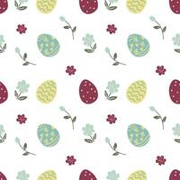 Cute Easter seamless pattern with easter eggs vector