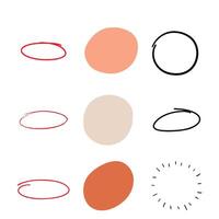 Circle geometrical shapes set vector