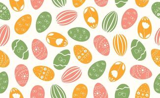 Modern Easter seamless pattern with egg. Happy Easter pattern in flat style for background, posters, kids textiles, banners, greeting cards. illustration. vector