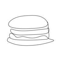 Hamburger Continuous Line Illustration vector