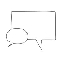 Simple black line drawing of a speech bubble vector