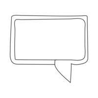Simple black line drawing of a speech bubble on background vector