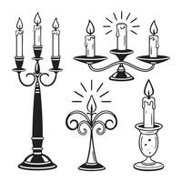 illustration Unique Candle Design Silhouette Style Flame Shape Element vector