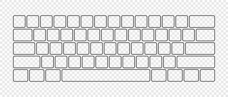 Computer keyboard button layout template with letters for graphic use. Modern computer keyboard illustration.. vector
