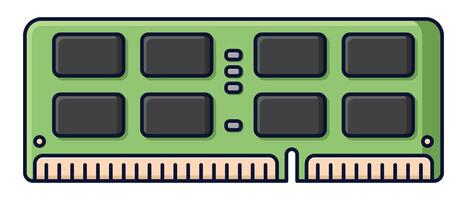 RAM memory computer. Computer RAM icon. Random access memory. Flat cartoon style. illustration vector