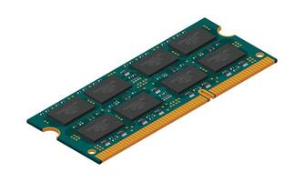 Isometric random access memory. RAM memory realistic 3d isometric. Computer hardware components. illustration. vector
