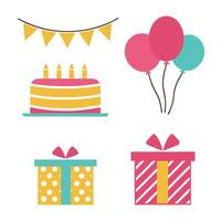Creative Birthday Icon Collection Party Elements and Graphics vector