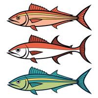 Deep Sea Fish Silhouette Collection Swordfish, Grouper, Snapper, Haddock vector
