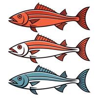 Marine Fish Silhouette Collection Swordfish, Grouper, Snapper, Haddock vector