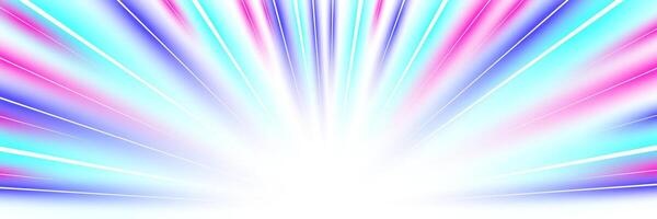 Modern high speed technology backdrop. Bright blue motion blur lines with light effects and perspective create energetic futuristic racing or digital network theme. vector