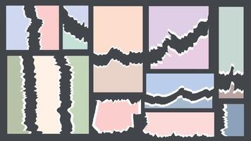 Collection of scraps and pieces of torn paper of different colors vector
