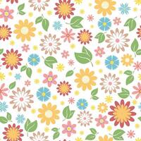 Beautiful spring summer flowers seamless pattern. Tiny wild flowers and foliage background. Floristic botanical floral print for textile, fabric, packaging, paper. graphic vector