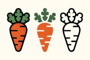 Carrot illustration and carrot icon set vector