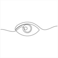eye watch continuous single line drawing of minimalist eye with retina outline drawing illustration vector