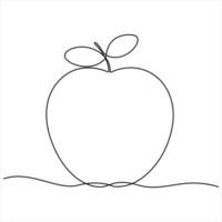Oneline apple fruit continuous single line art drawing illustration vector