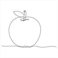 Single continuous line drawing of apple fruit Minimalist style apple fruit line art outline style illustration vector