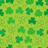 St. Patrick's Day green clover shamrock leaf seamless pattern. vector