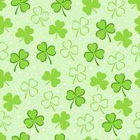 St. Patrick's Day clover shamrock leaf seamless pattern. vector