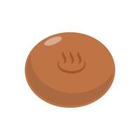 Manju Japanese Traditional Steamed Bun Flat Illustration. Clean Icon Design Element on Isolated White Background vector