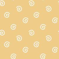seamless minimal spiral repeat pattern in yellow background vector