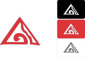 Adventure Logo with Triangle, Wave, and Mountain vector