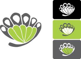 Modern Shell Logo in Green and Gray vector