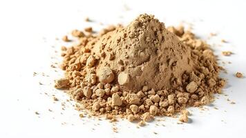 Fresh mushroom powder on a white background photo