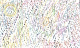 Abstract Chaotic Color Pen Lines and Circular Patterns, Sketches, Doodles on White Background. Perfect for Posters, Animations and Design vector