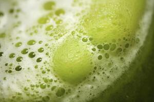 Green liquid with bubbles in it photo