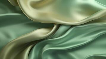 A green and gold fabric with a pattern background photo