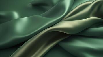 Green and gold fabric with a pattern photo