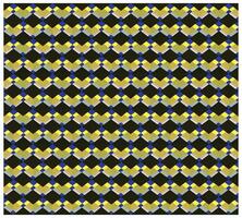 A vibrant geometric pattern featuring interlocking diamonds in shades of yellow, blue, and green against a dark background. vector
