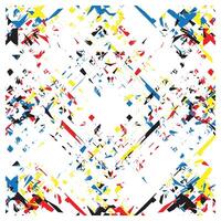 An abstract design featuring dynamic splashes of blue, red, yellow, and black against a white background, creating a vibrant burst of color. vector