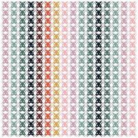 A colorful patterned grid featuring diamond shapes in varying shades of red, pink, green, and navy against a white background. vector